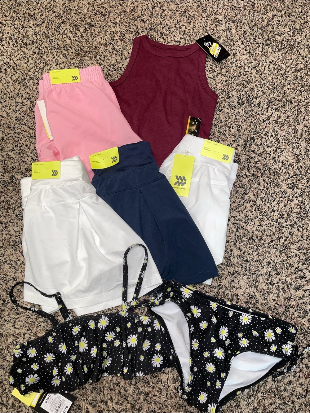 Girls Summer Size 6/8 Bundle of 6 Skorts/Swim/Tank/Shorts All NWT